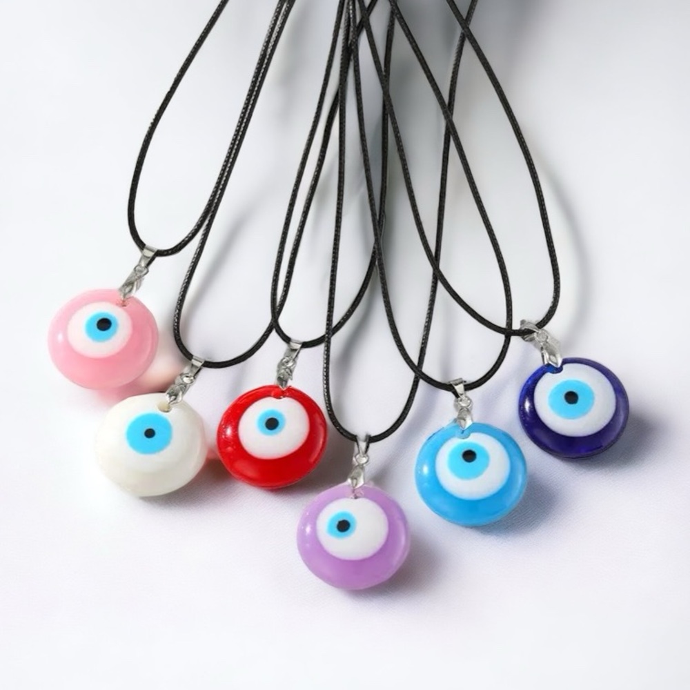 Evil Eye Necklaces in Blue, White, Pink, Purple, and Red - Picture 1 of 1